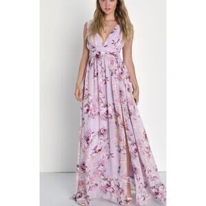 Lulu's Purple Tie Front Tiered Gown